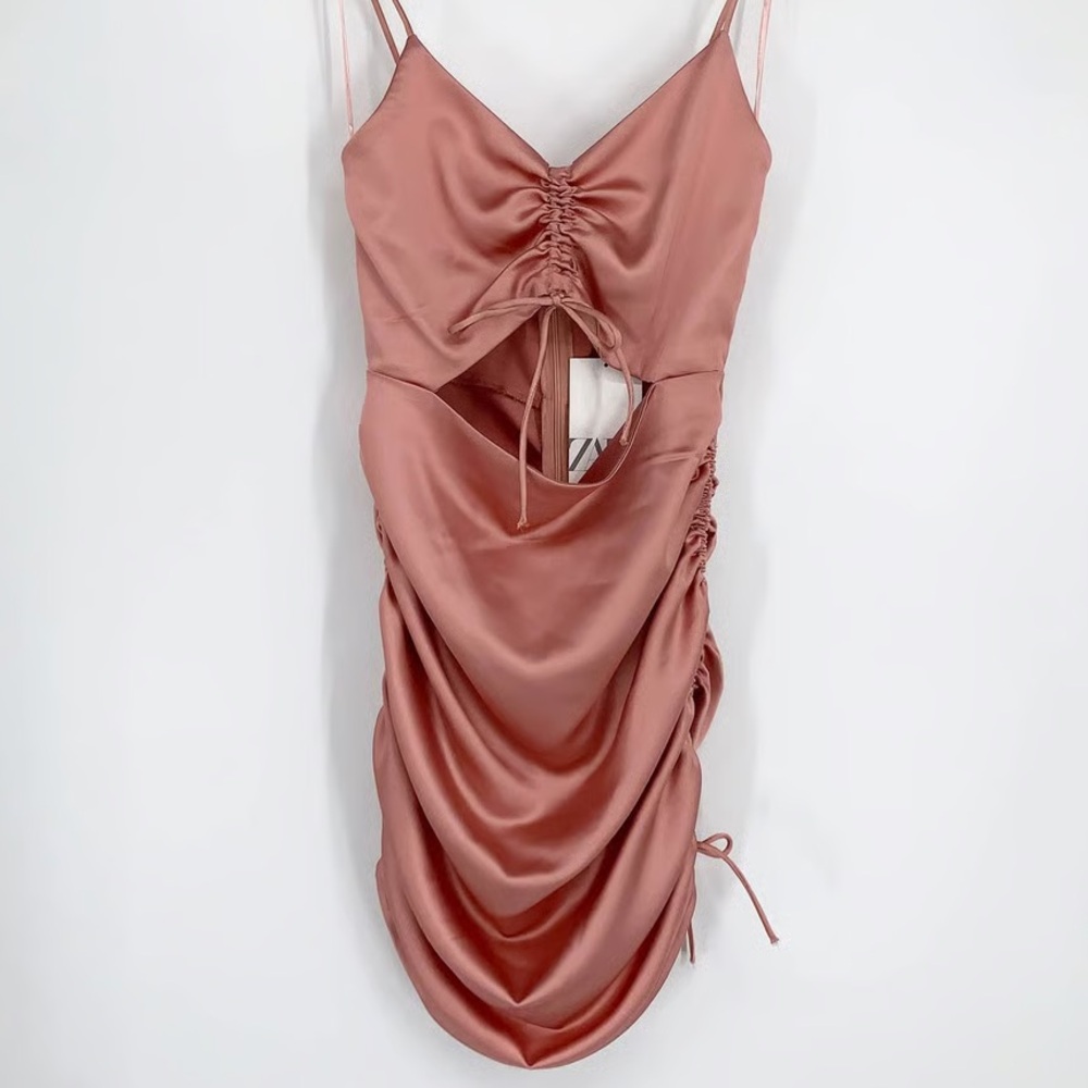 Zara Cut-Out Draped Mini Dress